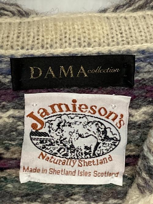 DAMA collection（ダーマコレクション）DAMA collection (ダーマコレクション) Jamieson's (ジャミーソンズ) ジャカードロングカーディガン アイボリー×ブルー サイズ:1の古着・服飾アイテム