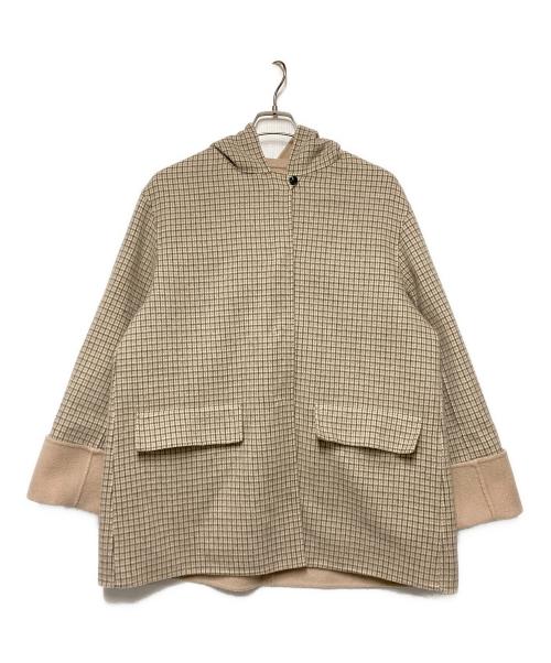 theory luxe（セオリーリュクス）theory luxe (セオリーリュクス) 22AW カシミヤブレンドチェックダブルフェイスコート ベージュ×カーキ サイズ:38の古着・服飾アイテム