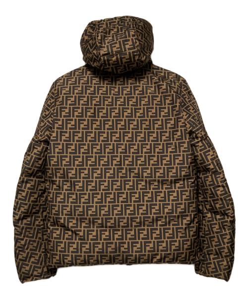 FENDI（フェンディ）FENDI (フェンディ) ズッカ柄リバーシブルダウンジャケット ブラウン×ブラック サイズ:44の古着・服飾アイテム