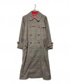 Vivienne Westwood RED LABELヴィヴィアンウエストウッドレッドレーベル）の古着「グレンチェックトレンチコート」｜グレー