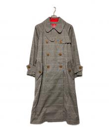 Vivienne Westwood RED LABEL（ヴィヴィアンウエストウッドレッドレーベル）の古着「グレンチェックトレンチコート」｜グレー