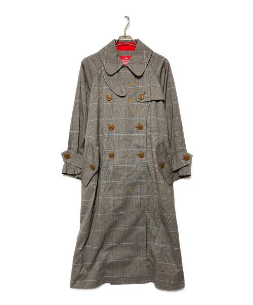 Vivienne Westwood RED LABEL（ヴィヴィアンウエストウッドレッドレーベル）Vivienne Westwood RED LABEL (ヴィヴィアンウエストウッドレッドレーベル) グレンチェックトレンチコート グレー サイズ:2の古着・服飾アイテム