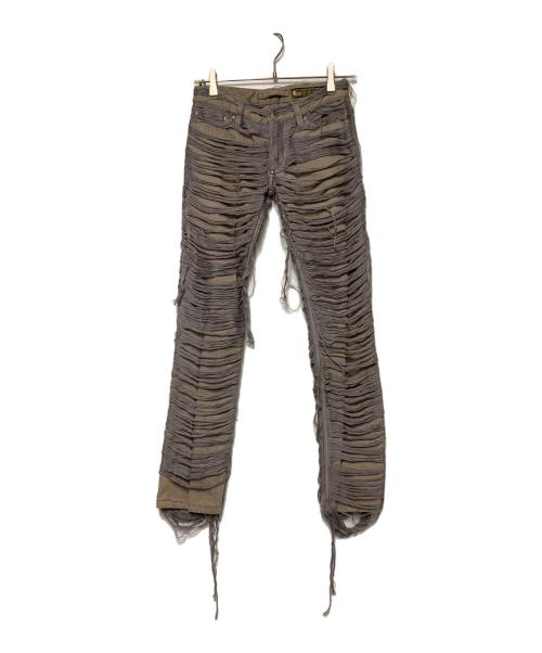 MIHARA YASUHIRO（ミハラヤスヒロ）MIHARA YASUHIRO (ミハラヤスヒロ) 加工デニムパンツ グレー サイズ:Sの古着・服飾アイテム