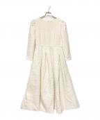 SEVEN TEN by MIHO KAWAHITOセブン テン バイ ミホ カワヒト）の古着「21AW パフスリーブツイードワンピース / ツイードタックドレス」｜ホワイト