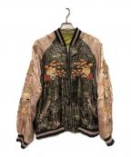 花旅楽団ハナタビガクダン）の古着「リバーシブルスカジャン」｜ベージュ×グリーン