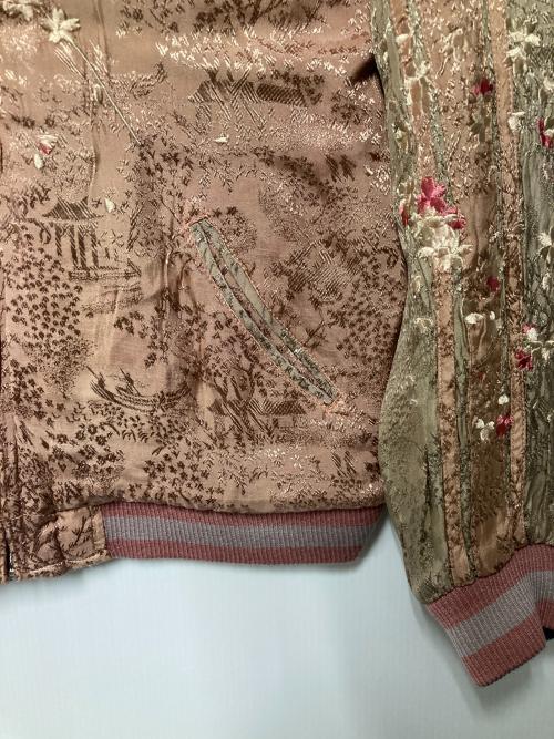 花旅楽団（ハナタビガクダン）花旅楽団 (ハナタビガクダン) リバーシブルスカジャン ブルー×ベージュ サイズ:M 未使用品の古着・服飾アイテム