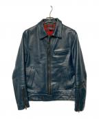 Harufハルフ）の古着「レザージャケット」｜ネイビー