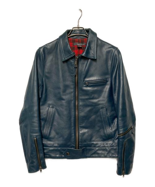 Haruf（ハルフ）Haruf (ハルフ) レザージャケット ネイビー サイズ:Ｍの古着・服飾アイテム