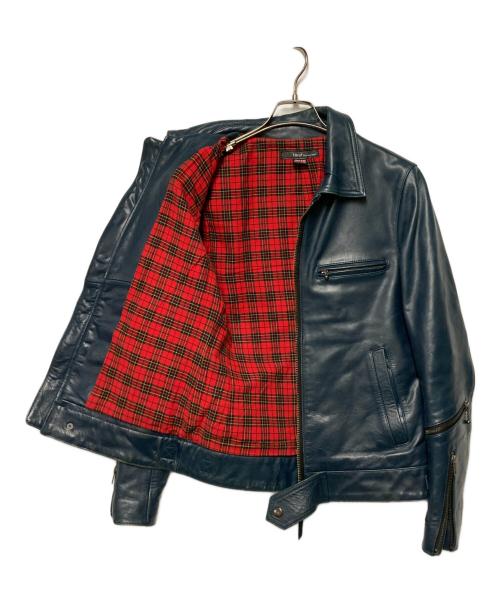 Haruf（ハルフ）Haruf (ハルフ) レザージャケット ネイビー サイズ:Ｍの古着・服飾アイテム