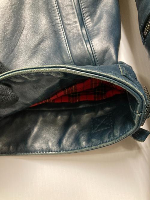 Haruf（ハルフ）Haruf (ハルフ) レザージャケット ネイビー サイズ:Ｍの古着・服飾アイテム