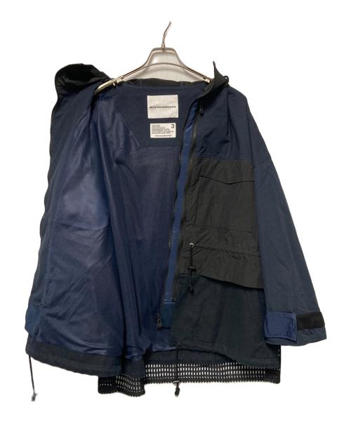 WHITE MOUNTAINEERING（ホワイトマウンテ二アニング）WHITE MOUNTAINEERING (ホワイトマウンテ二アニング) 20SS HOODED WIDE SLEEVES JACKET ネイビー×ブラック サイズ:3の古着・服飾アイテム