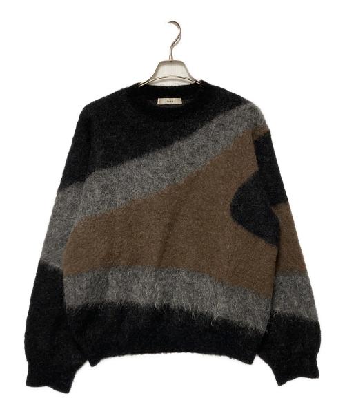 jieda（ジエダ）jieda (ジエダ) MULTI COLOR KNIT / グラデーションモヘアニット ブラック×ブラウン×グレー サイズ:Sの古着・服飾アイテム