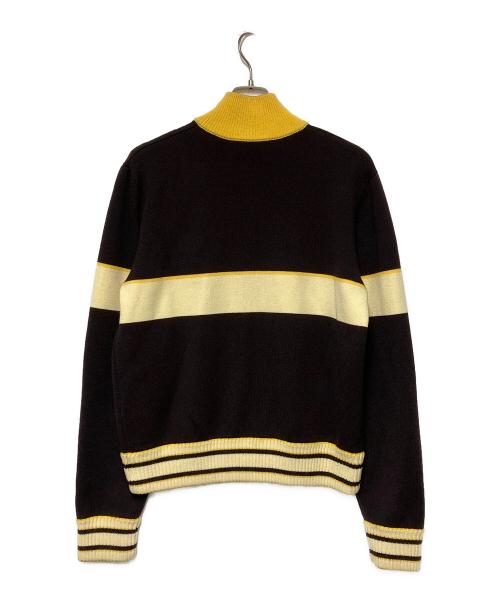 WALES BONNER（ウェールズボナー）WALES BONNER (ウェールズボナー) HAVEN TRACK TOP / ニットトラックジャケット ブラウン×イエロー サイズ:Mの古着・服飾アイテム