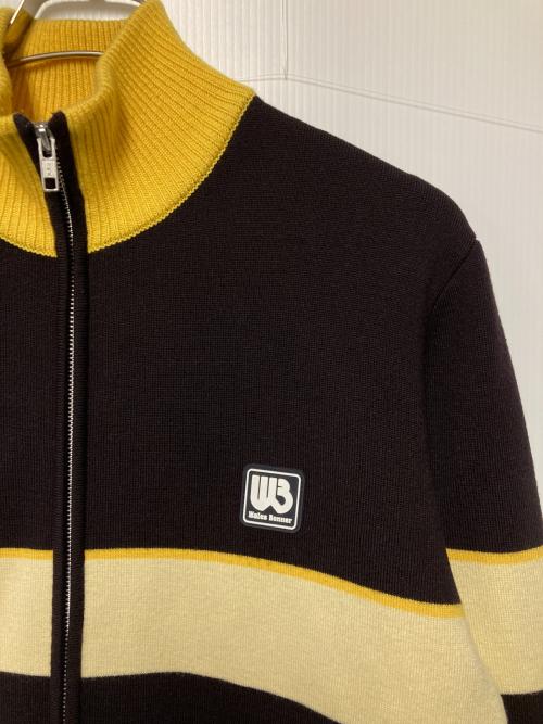 WALES BONNER（ウェールズボナー）WALES BONNER (ウェールズボナー) HAVEN TRACK TOP / ニットトラックジャケット ブラウン×イエロー サイズ:Mの古着・服飾アイテム