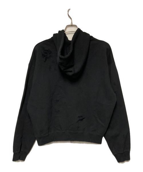 MONKEY TIME（モンキータイム）MONKEY TIME (モンキータイム) フレンチテリーディストレストフルジップフーディー / ダメージ加工ジップパーカー ブラック サイズ:Mの古着・服飾アイテム
