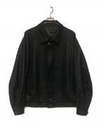 steinシュタイン）の古着「OVERSIZED MELTON HARRINGTON ZIP JACKET / メルトンハリントンジャケット」｜ブラック