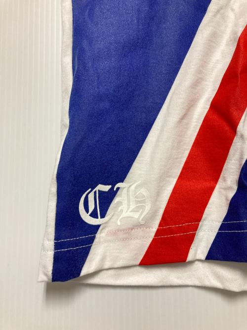 CHROME HEARTS（クロムハーツ）CHROME HEARTS (クロムハーツ) UNION JACK プリントTシャツ ホワイト×レッド×ブルー サイズ:Lの古着・服飾アイテム