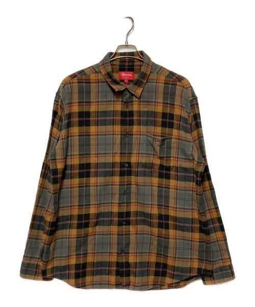 SUPREME（シュプリーム）SUPREME (シュプリーム) 22FW Plaid Flannel Shirt / クラシックロゴチェックネルシャツ ブラウン サイズ:Lの古着・服飾アイテム