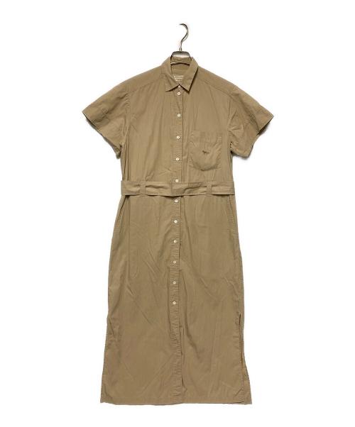 maison kitsune（メゾンキツネ）maison kitsune (メゾンキツネ) フォックス刺繍シャツワンピース ベージュ サイズ:36の古着・服飾アイテム