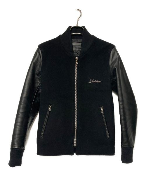 BACK BONE（バックボーン）BACK BONE (バックボーン) メルトンウールスタジャン ブラック サイズ:Ｍの古着・服飾アイテム