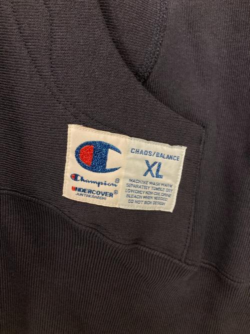 Champion REVERSE WEAVE（チャンピオン リバース ウィーブ）Champion REVERSE WEAVE (チャンピオン リバース ウィーブ) UNDERCOVER (アンダーカバー) リバースウィーブジップフーデッドスウェットシャツ ネイビー サイズ:XL 未使用品の古着・服飾アイテム