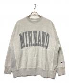 Champion REVERSE WEAVE×MIN-NANOチャンピオン リバース ウィーブ×ミンナノ）の古着「クルーネックスウェット」｜グレー