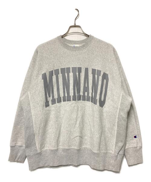 Champion REVERSE WEAVE（チャンピオン リバース ウィーブ）Champion REVERSE WEAVE (チャンピオン リバース ウィーブ) MIN-NANO (ミンナノ) クルーネックスウェット グレー サイズ:Lの古着・服飾アイテム