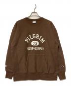 Champion REVERSE WEAVE×Pilgrim Surf+Supplyチャンピオン リバース ウィーブ×ピルグリム サーフサプライ）の古着「クルーネックスウェット」｜ブラウン