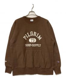 Champion REVERSE WEAVE×Pilgrim Surf+Supply（チャンピオン リバース ウィーブ×ピルグリム サーフサプライ）の古着「クルーネックスウェット」｜ブラウン
