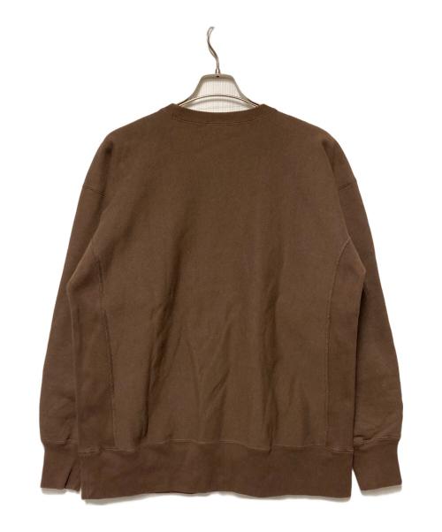 Champion REVERSE WEAVE（チャンピオン リバース ウィーブ）Champion REVERSE WEAVE (チャンピオン リバース ウィーブ) Pilgrim Surf+Supply (ピルグリム サーフサプライ) クルーネックスウェット ブラウン サイズ:Lの古着・服飾アイテム