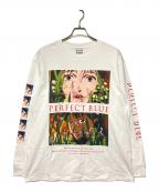 Filmarks Culture Wear×PERFECT BLUEフィルマークスカルチャーウェア×パーフェクトブルー）の古着「未麻プリントロングスリーブTシャツ」｜ホワイト
