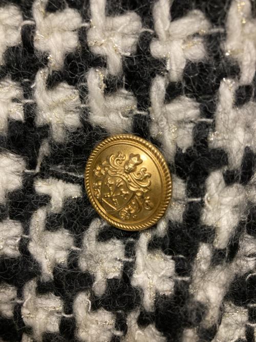 Loulou Willoughby（ルルウィルビー）Loulou Willoughby (ルルウィルビー) ウールスラブ千鳥ショートコート ホワイト×ブラック サイズ:1の古着・服飾アイテム