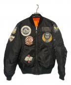 AVIREXアヴィレックス）の古着「リバーシブルMA-1フライトジャケット / TOP GUN」｜ブラック×オレンジ