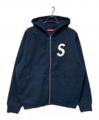 SUPREMEシュプリーム）の古着「23FW S Logo Zip Up Hooded Sweatshirt」｜ネイビー
