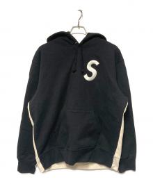 SUPREME（シュプリーム）の古着「20FW S Logo Split Hooded Sweatshirt」｜ブラック×アイボリー
