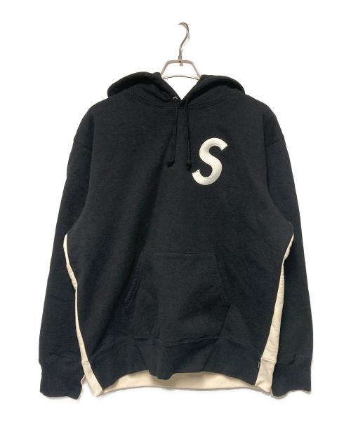 SUPREME（シュプリーム）SUPREME (シュプリーム) 20FW S Logo Split Hooded Sweatshirt ブラック×アイボリー サイズ:Mの古着・服飾アイテム