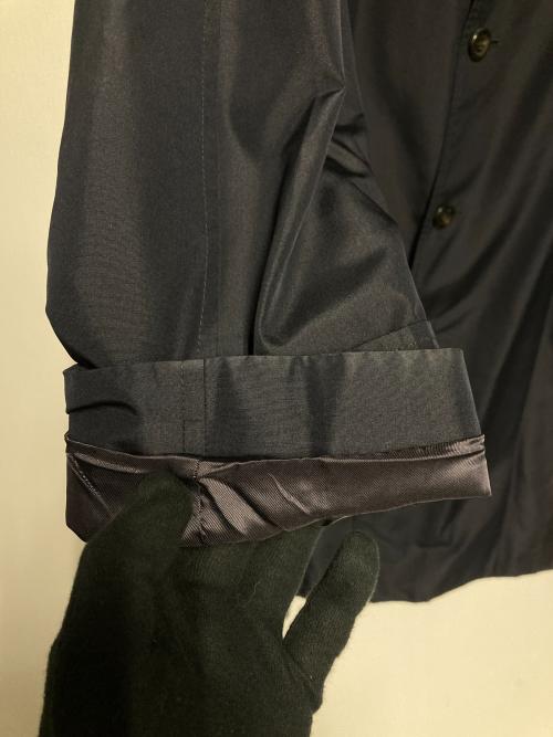 HERNO（ヘルノ）HERNO (ヘルノ) シルクステンカラーコート ネイビー サイズ:48の古着・服飾アイテム