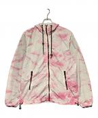 DIESELディーゼル）の古着「タイダイフーデッドジャケット」｜ピンク×ホワイト