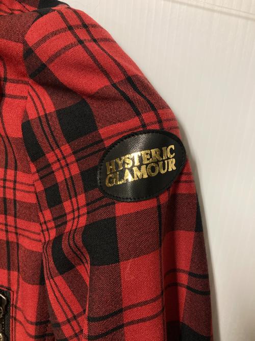 Hysteric Glamour（ヒステリックグラマー）Hysteric Glamour (ヒステリックグラマー) チェックライダースセットアップ レッド×ブラック サイズ:ジャケット:F パンツ:Mの古着・服飾アイテム