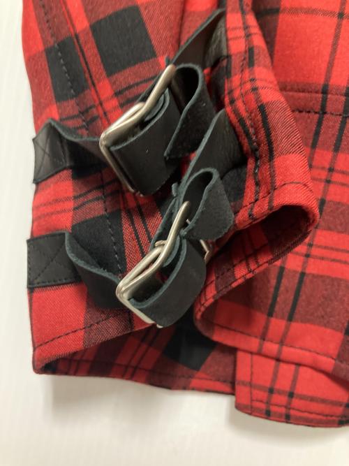 Hysteric Glamour（ヒステリックグラマー）Hysteric Glamour (ヒステリックグラマー) チェックライダースセットアップ レッド×ブラック サイズ:ジャケット:F パンツ:Mの古着・服飾アイテム