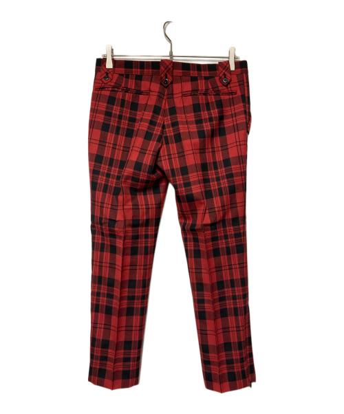 Hysteric Glamour（ヒステリックグラマー）Hysteric Glamour (ヒステリックグラマー) チェックライダースセットアップ レッド×ブラック サイズ:ジャケット:F パンツ:Mの古着・服飾アイテム