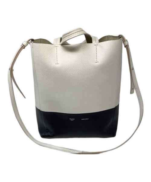 CELINE（セリーヌ）CELINE (セリーヌ) バーティカルカバ スモール アイボリー×ブラックの古着・服飾アイテム