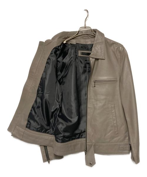 Liugoo Leathers（リューグーレザーズ）Liugoo Leathers (リューグーレザーズ) ラムレザージャケット ベージュ サイズ:Lの古着・服飾アイテム