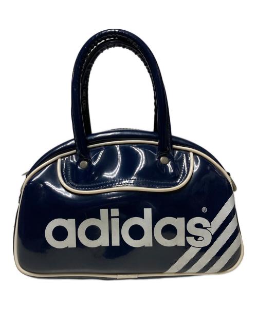 adidas（アディダス）adidas (アディダス) 80s エナメルミニボストンバッグ ネイビー×ホワイトの古着・服飾アイテム