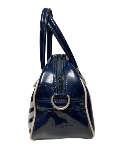 adidas（アディダス）adidas (アディダス) 80s エナメルミニボストンバッグ ネイビー×ホワイトの古着・服飾アイテム