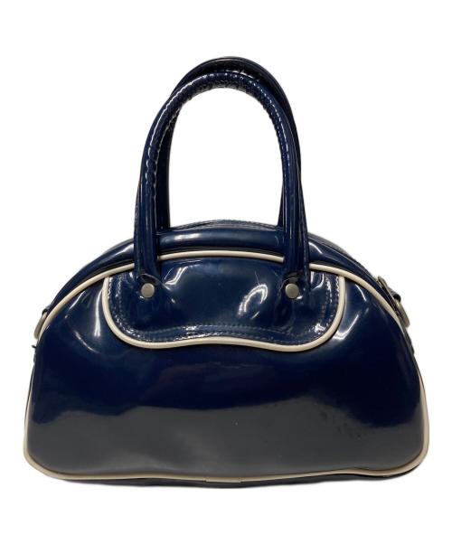 adidas（アディダス）adidas (アディダス) 80s エナメルミニボストンバッグ ネイビー×ホワイトの古着・服飾アイテム