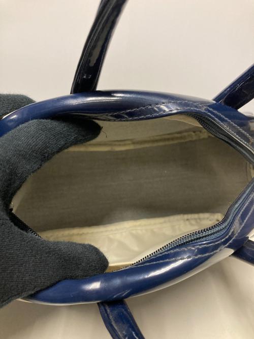 adidas（アディダス）adidas (アディダス) 80s エナメルミニボストンバッグ ネイビー×ホワイトの古着・服飾アイテム