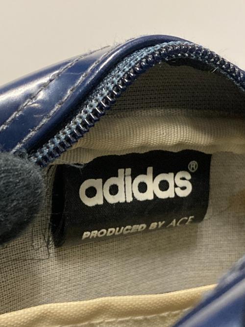 adidas（アディダス）adidas (アディダス) 80s エナメルミニボストンバッグ ネイビー×ホワイトの古着・服飾アイテム