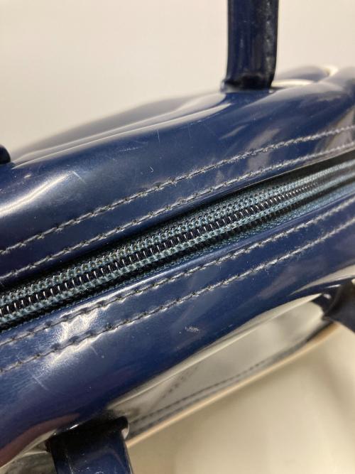 adidas（アディダス）adidas (アディダス) 80s エナメルミニボストンバッグ ネイビー×ホワイトの古着・服飾アイテム