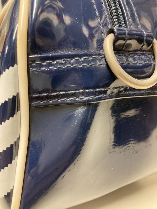 adidas（アディダス）adidas (アディダス) 80s エナメルミニボストンバッグ ネイビー×ホワイトの古着・服飾アイテム